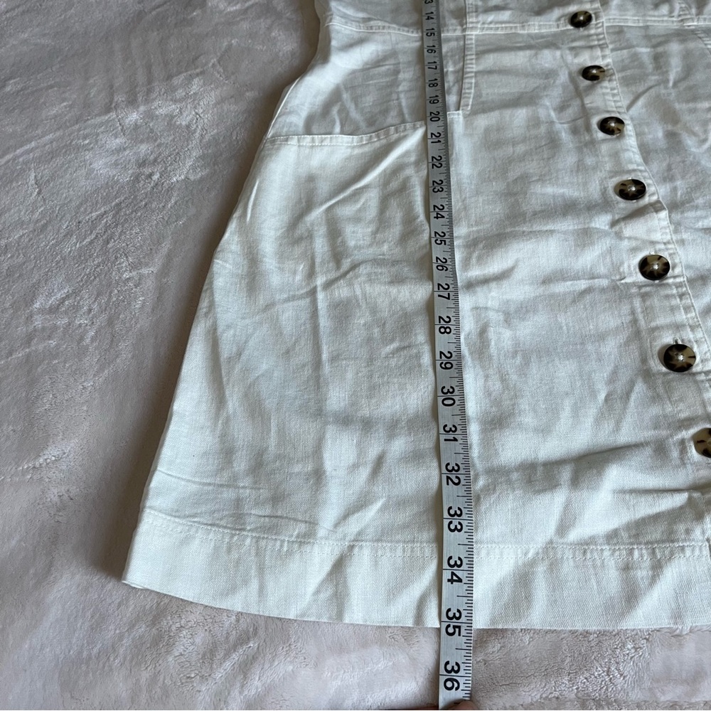 Sold! ❤️Madewell Linen-Cotton Puff-Sleeve Mini Dress - Picture 9 of 15